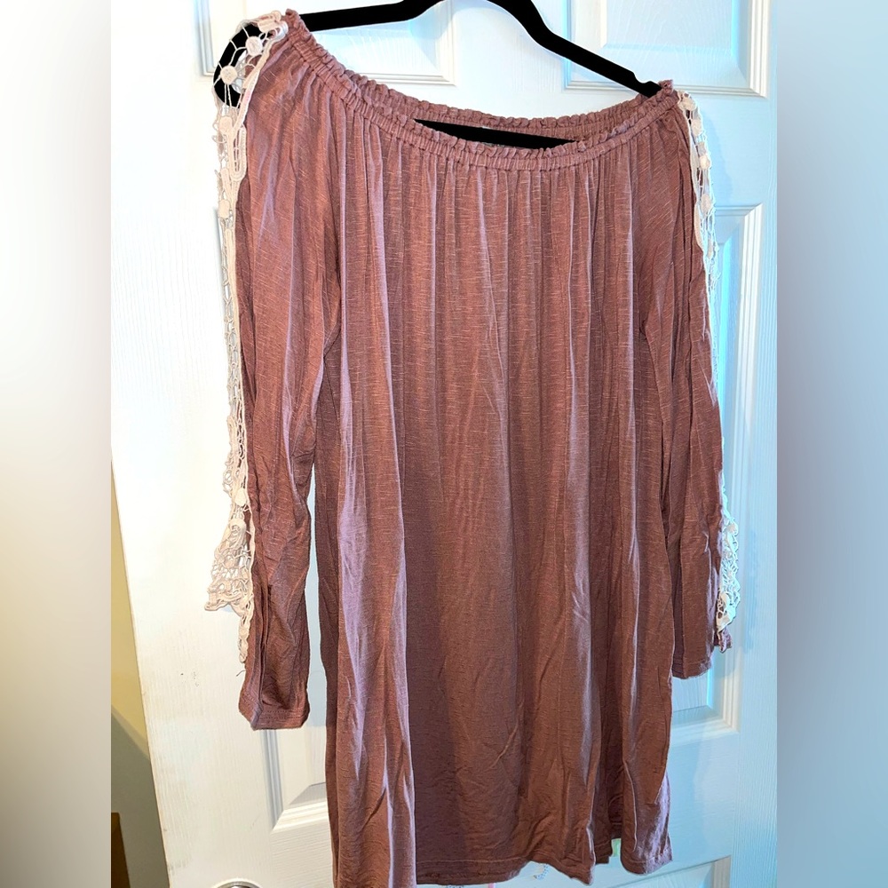 Boutique-Style, Crocheted Sleeve Dress